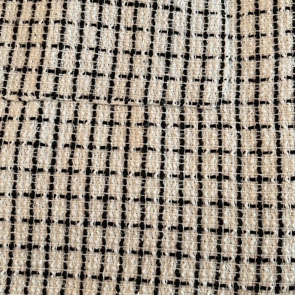 ♻️Shein Curve Black White Silver Houndstooth Frayed Fringe Midi Skirt Black 1XL - Picture 13 of 17